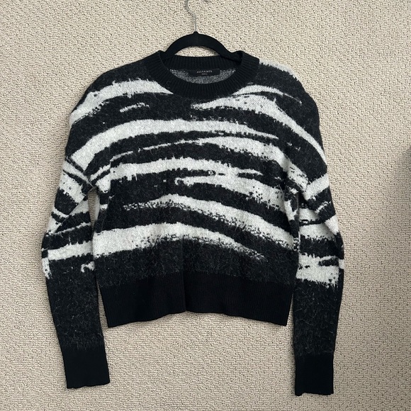 ALLSAINTS Ture Zebra Jacquard Sweater - Picture 1 of 4